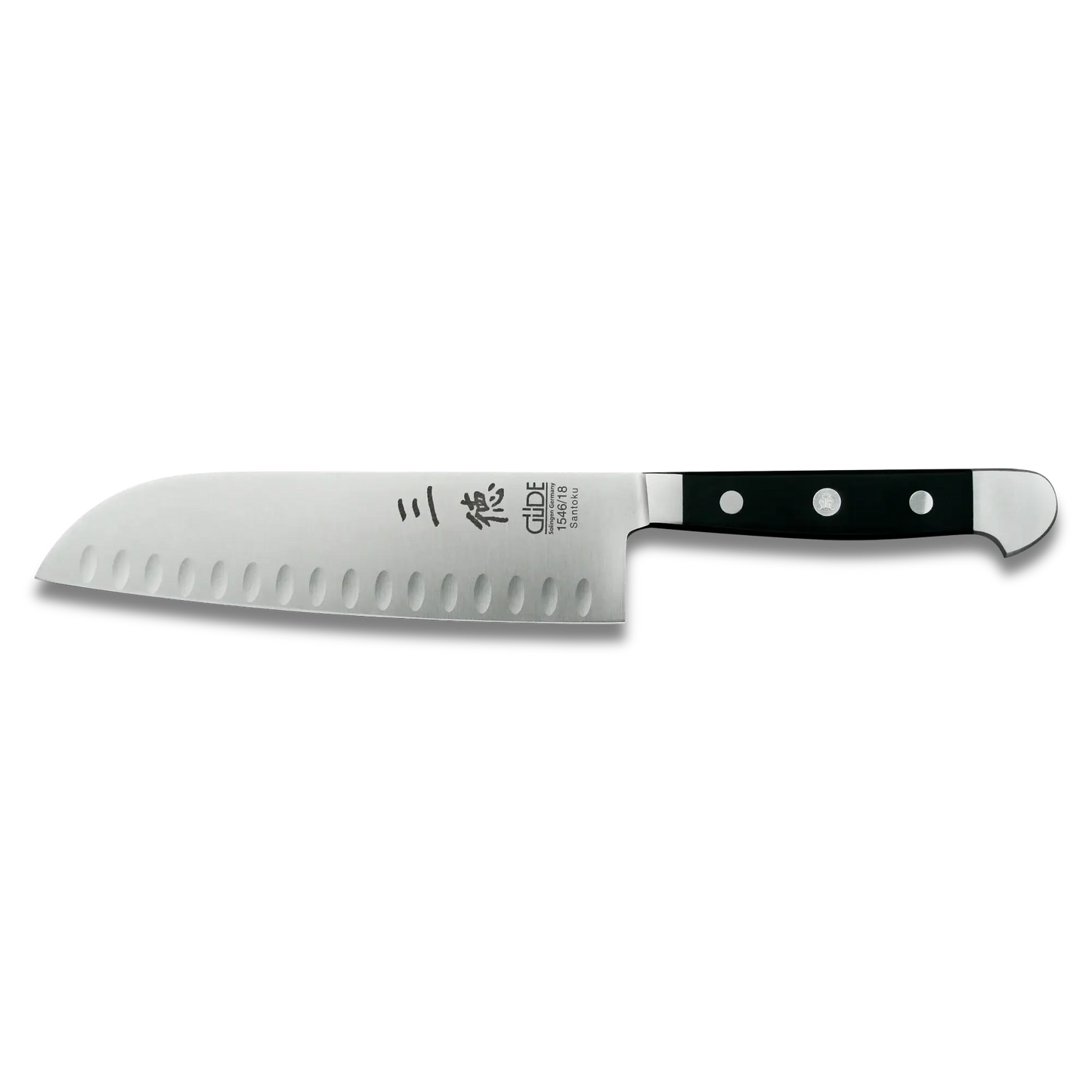 Alpha Santoku-Messer mit Kullenschliff – 17,8 cm