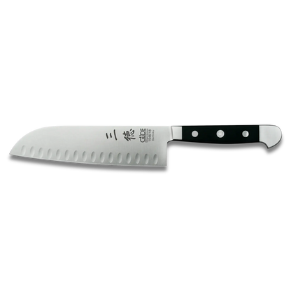 Alpha Santoku-Messer mit Kullenschliff – 17,8 cm