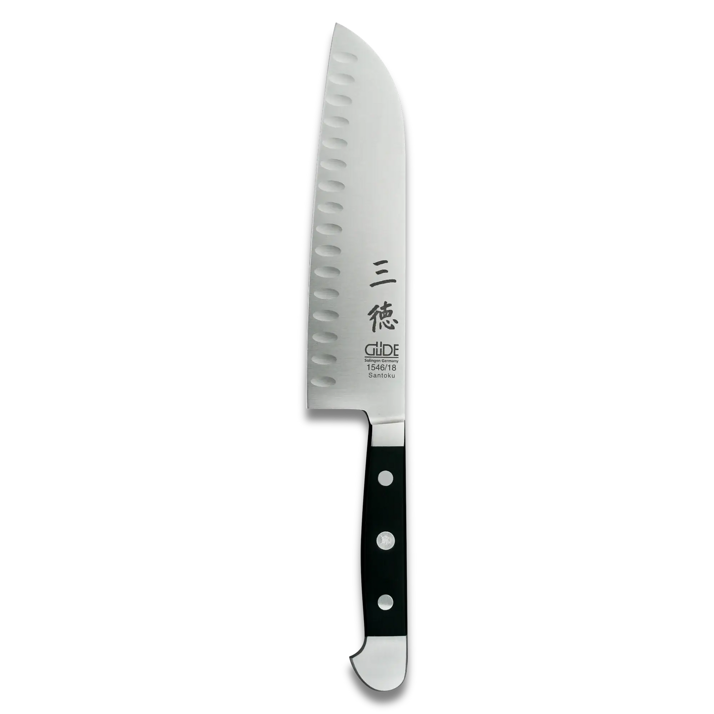 Alpha Santoku-Messer mit Kullenschliff – 17,8 cm