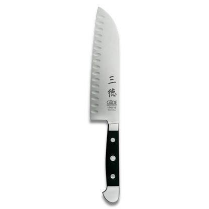 Alpha Santoku-Messer mit Kullenschliff – 17,8 cm