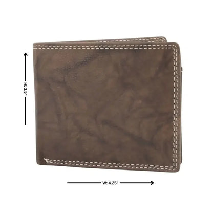 Men's Oil Pull Up Top Flap Bifold Wallet
