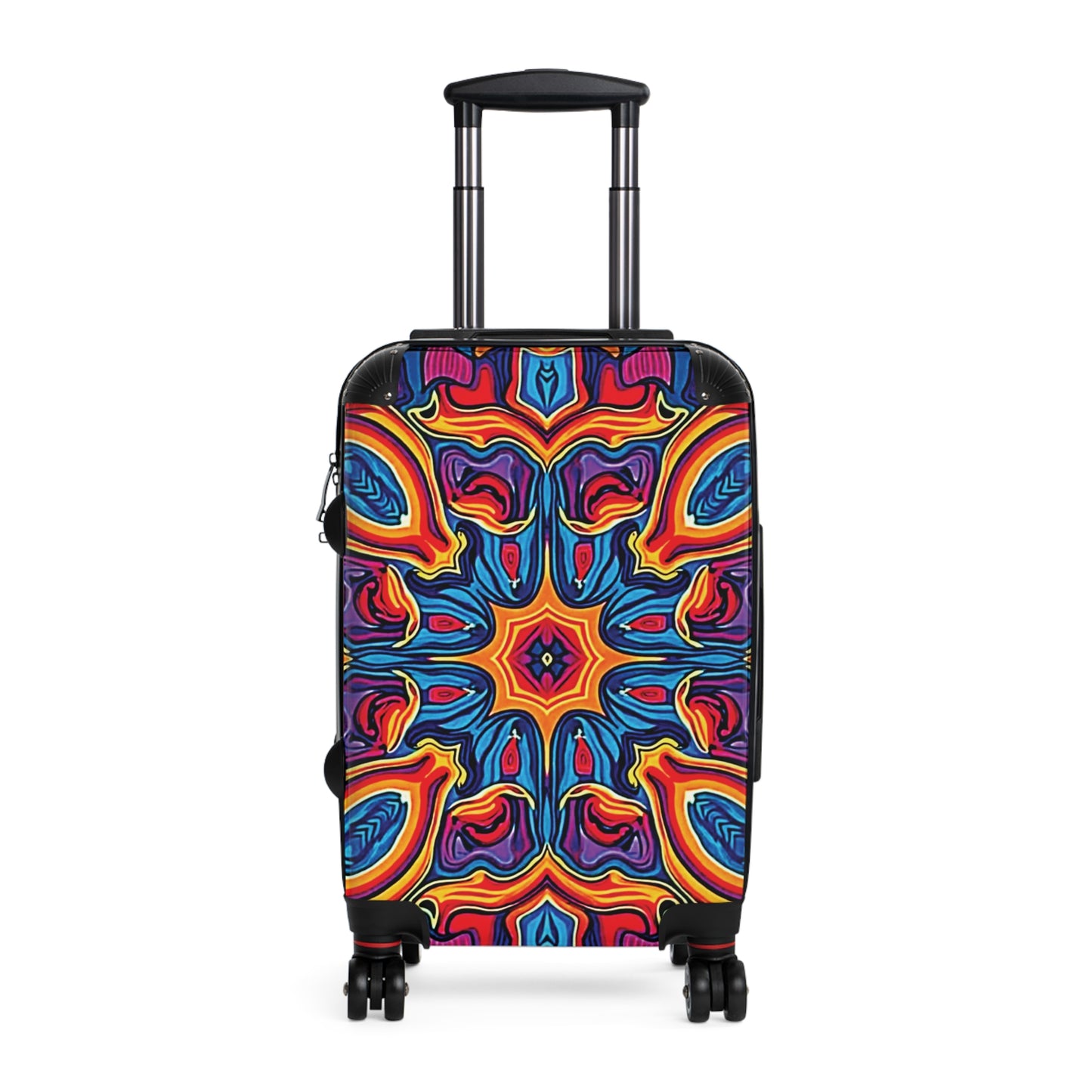 Kaleidoscope Pattern Carry-On Suitcase – Vibrant Boho Travel Luggage