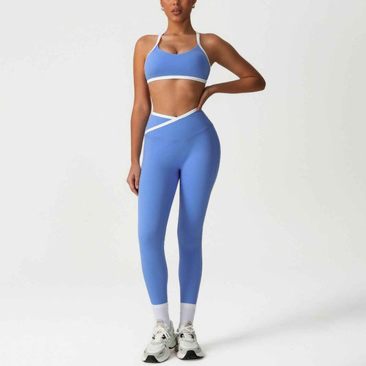 Peach Hip High Waist Tight Yoga Pants Suit – Sculpting Yoga Activewear Set