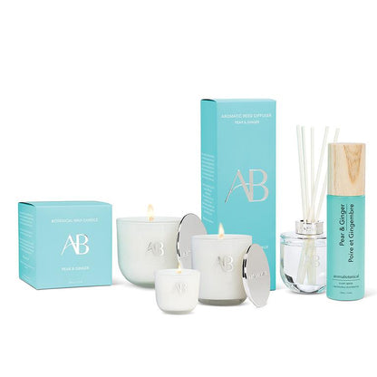 Mini Birnen-Ingwer-Duftkerze mit Gewürz- & Ambernoten von Aromabotanical