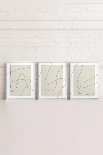 ELEGANTES KURVENDUO (3 Werke auf gespannter Leinwand)