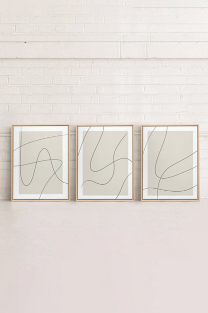 ELEGANTES KURVENDUO (3 Werke auf gespannter Leinwand)