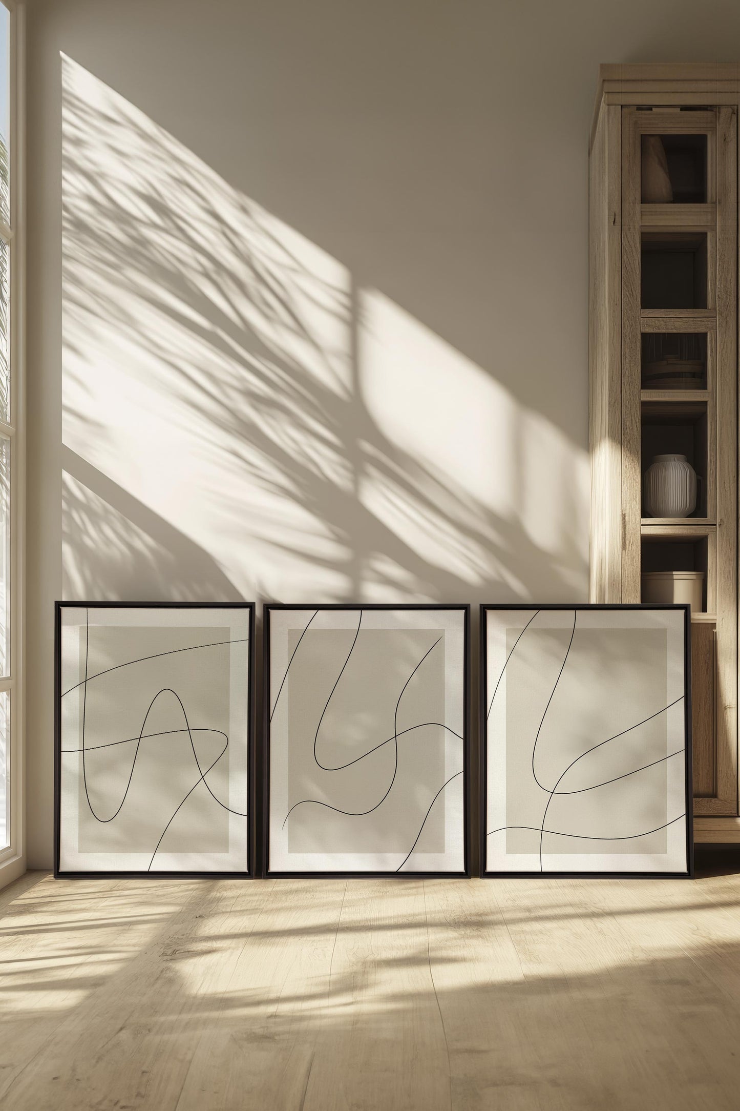 ELEGANTES KURVENDUO (3 Werke auf gespannter Leinwand)