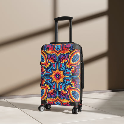 Kaleidoscope Pattern Carry-On Suitcase – Vibrant Boho Travel Luggage