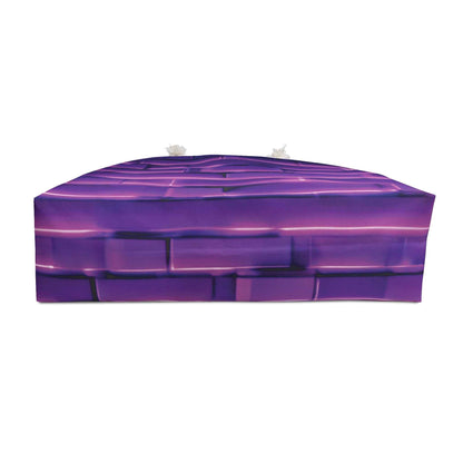 Purple Brick Pattern Weekender Bag | Gradient Brick, Large Tote Bag