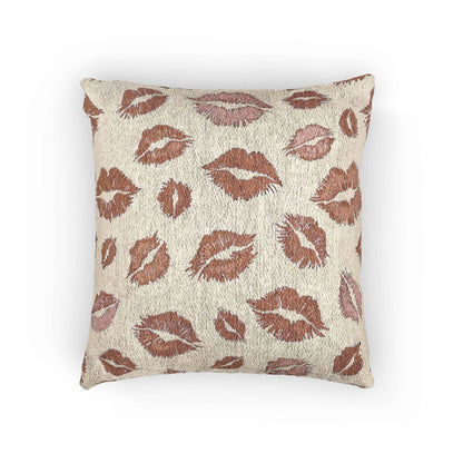 Kiss Pattern Woven Pillow | Decorative Throw Pillow for Home & Outdoor