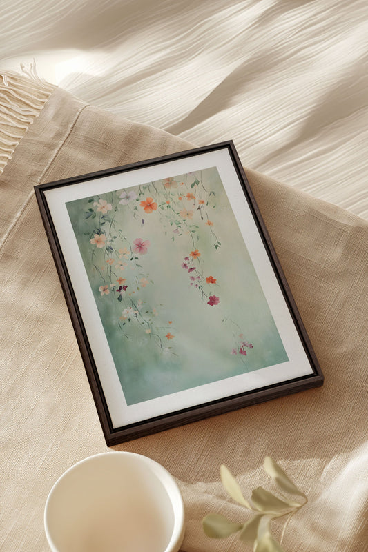 FLORAL CASCADE, Mixed media on stretched canvas