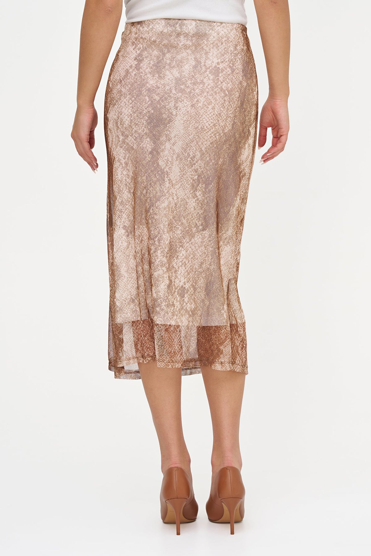 Women's Printed Mesh-Knit Pull-On Skirt