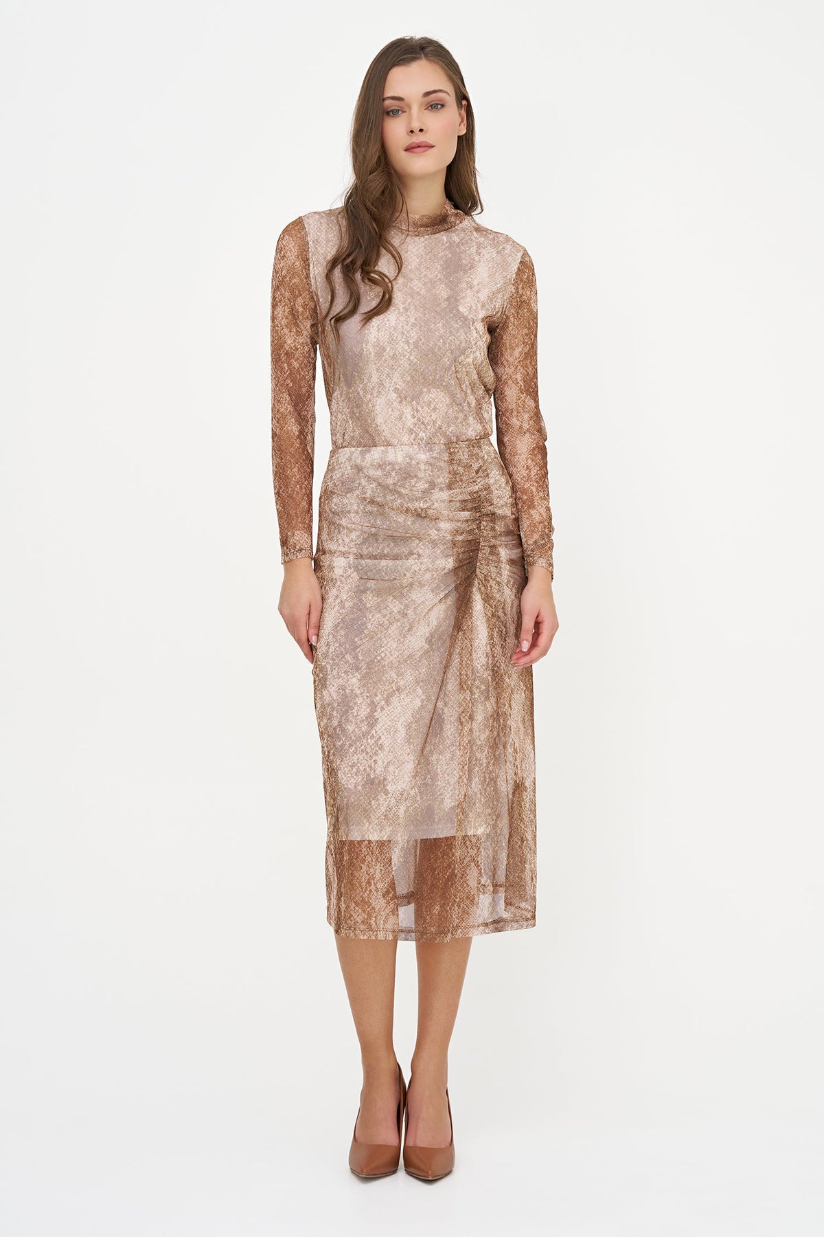 Women's Printed Mesh-Knit Pull-On Skirt