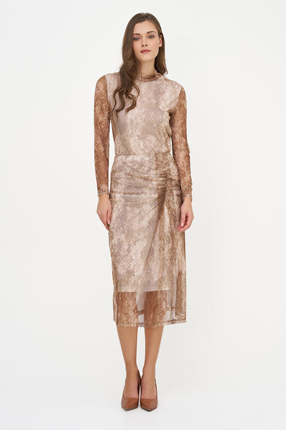 Women's Printed Mesh-Knit Pull-On Skirt