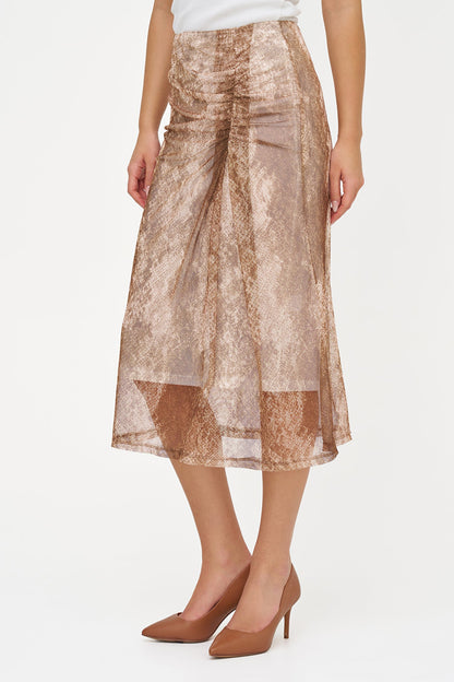 Women's Printed Mesh-Knit Pull-On Skirt