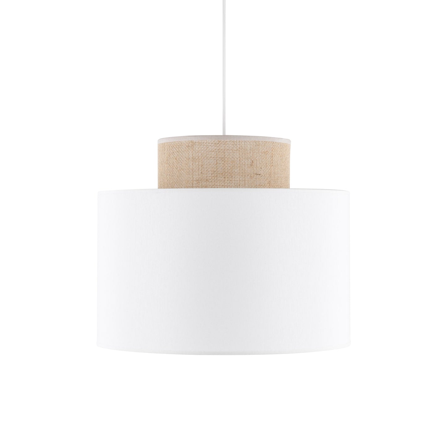 Duo White Jute Scandinavian Pendant Ceiling Light for Kitchen Island, Dining Room & Natural Interiors - AURABAGS SHOP