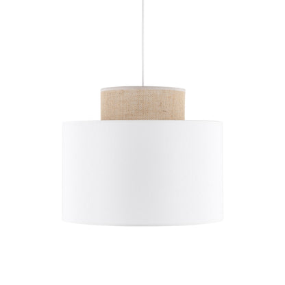 Duo White Jute Scandinavian Pendant Ceiling Light for Kitchen Island, Dining Room & Natural Interiors - AURABAGS SHOP