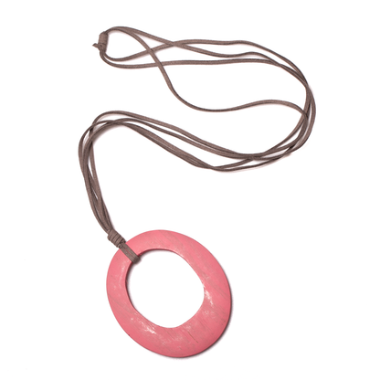 Simple Oval Pendant On Suede