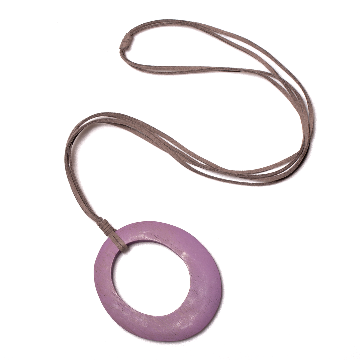 Simple Oval Pendant On Suede