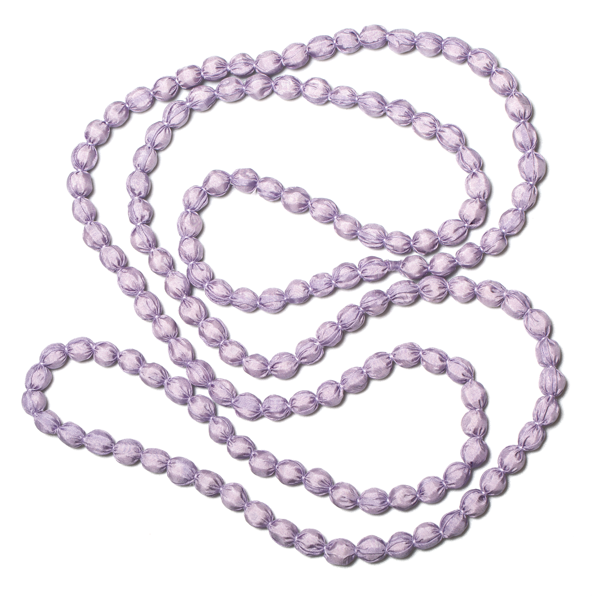 Extra Long Fabric Ball Necklace