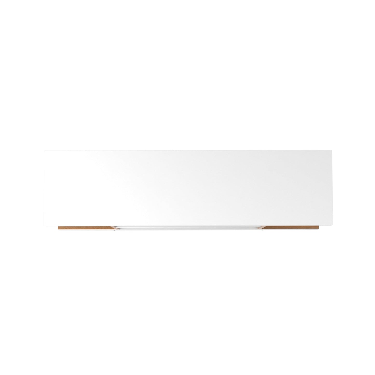 Eureka Modern TV-Ständer 53,14" mit 4 Regalen – Weiß Hochglanz/Ahorncreme