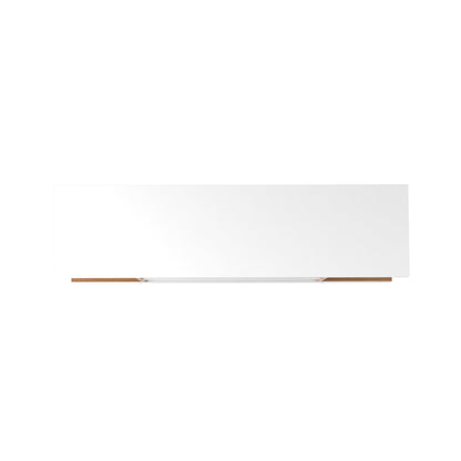 Eureka Modern TV-Ständer 53,14" mit 4 Regalen – Weiß Hochglanz/Ahorncreme