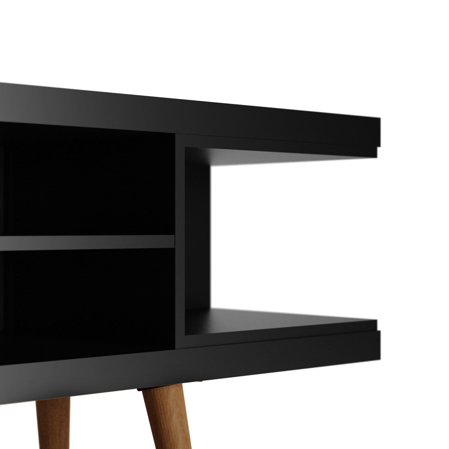 Eureka Modern 53.14" TV-Schrank mit 4 Einlegeböden - Schwarz/Ahorn Creme