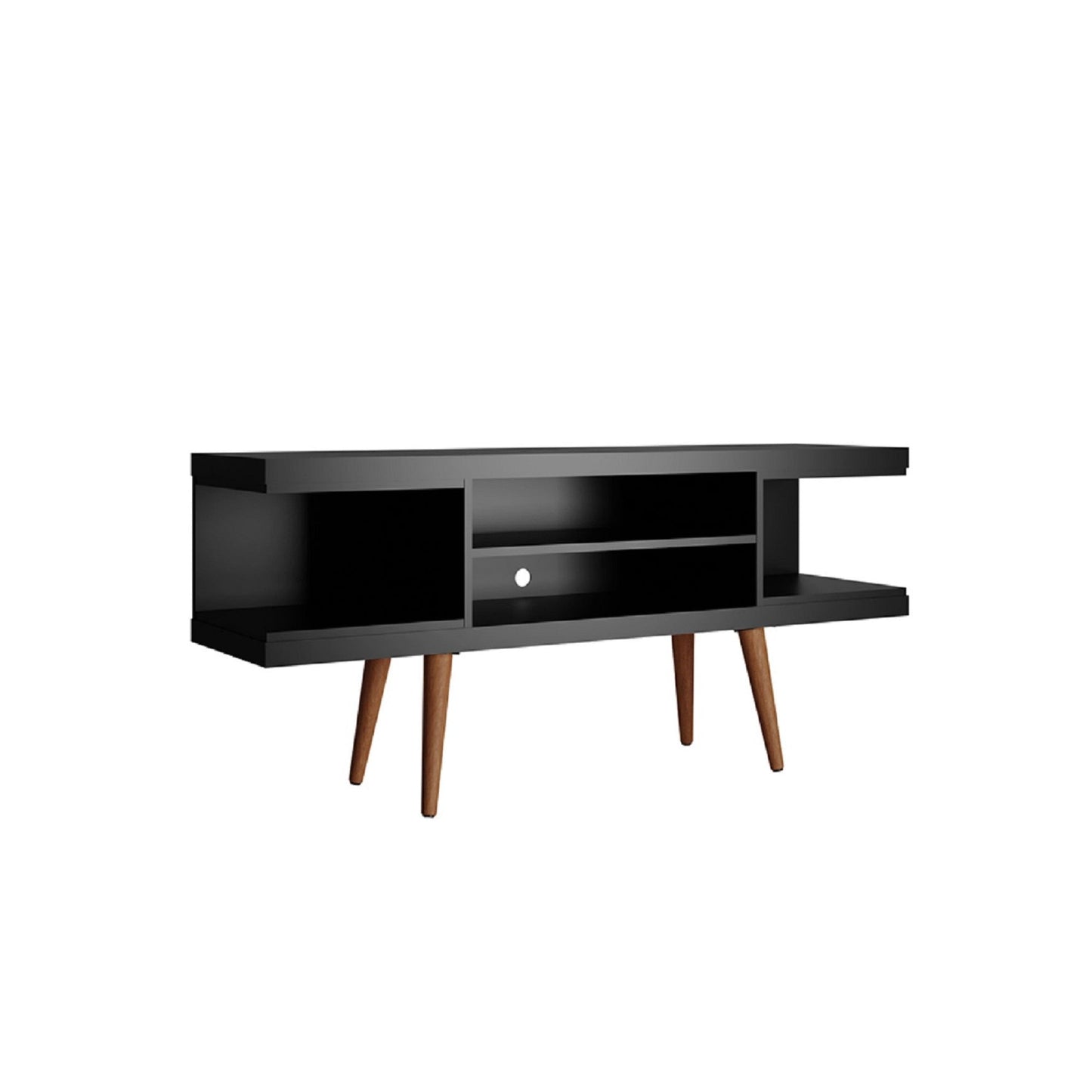Eureka Modern 53.14" TV-Schrank mit 4 Einlegeböden - Schwarz/Ahorn Creme