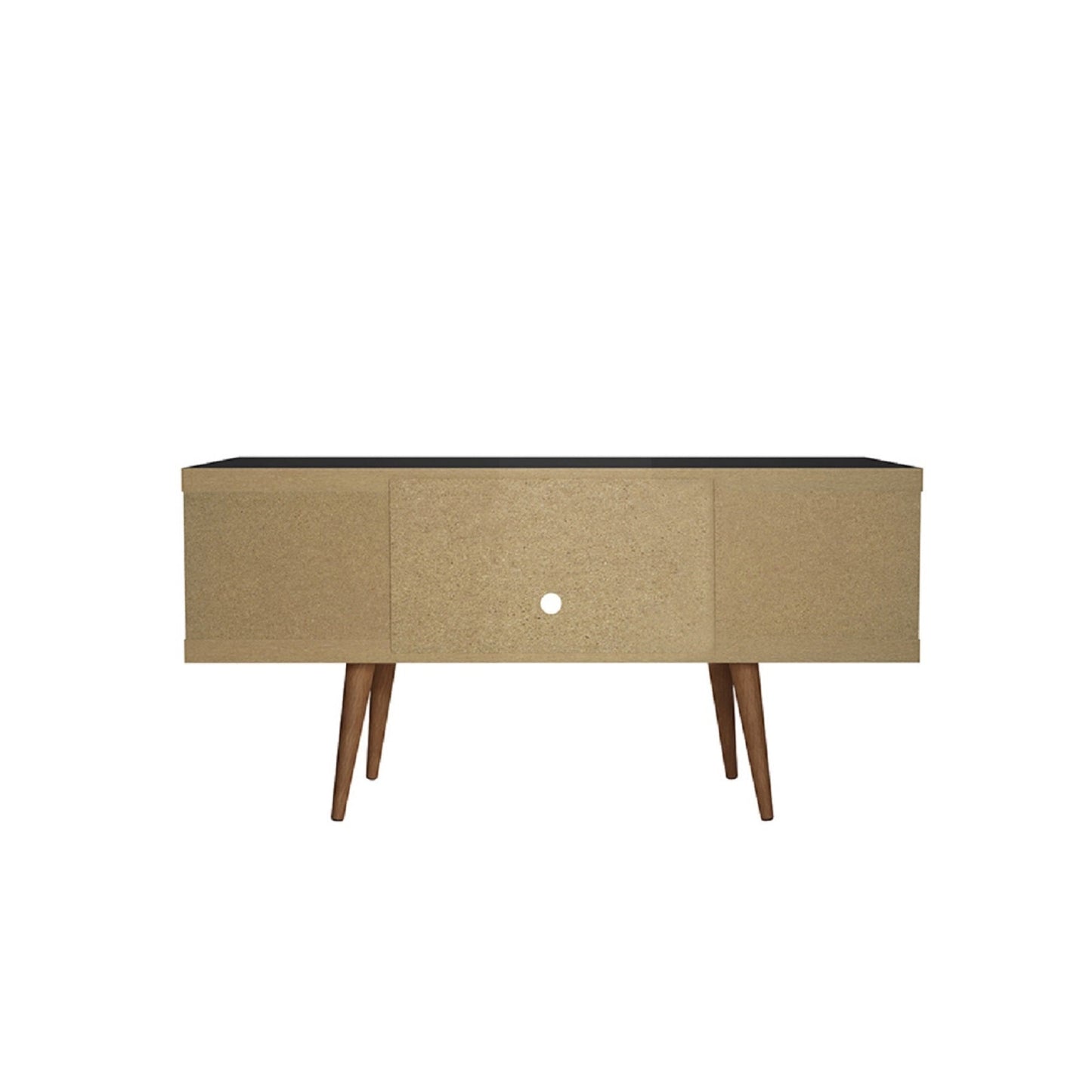 Eureka Modern 53.14" TV-Schrank mit 4 Einlegeböden - Schwarz/Ahorn Creme