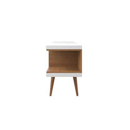 Eureka Modern 70.47" TV-Lowboard mit 4 Ablagen – Weiß Hochglanz/Ahorn Creme