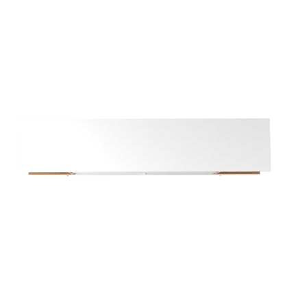Eureka Modern 70.47" TV-Lowboard mit 4 Ablagen – Weiß Hochglanz/Ahorn Creme