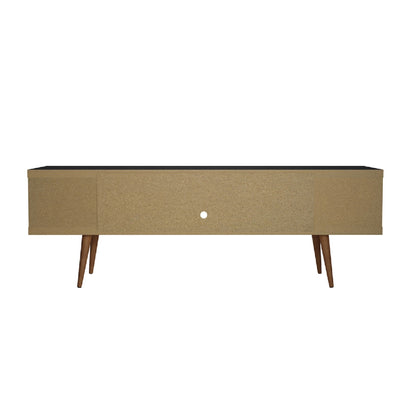 Eureka Modern 70.47" TV Stand with 4 Shelves - Black/Maple Cream