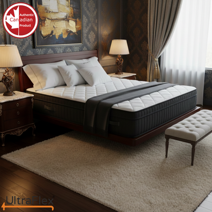 UltraFlex® Opulence Mittelharte Orthopädische Hybridmatratze – Hergestellt in Kanada mit Fortschrittlichem Kühlgel und Taschenfedersystem für Ungestörten Schlaf und Rand-zu-Rand-Unterstützung