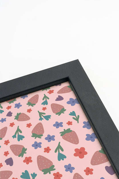 Fraises en Fête, Gerahmte Leinwand