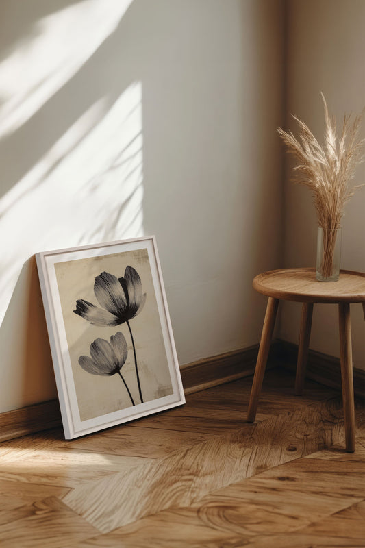 EBONY FLOWERS, Werk auf gespannter Leinwand