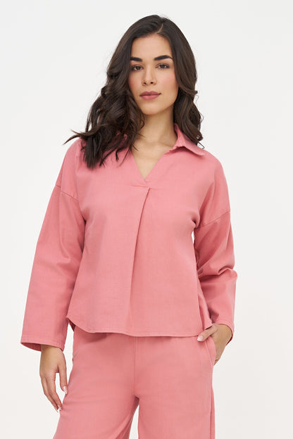 Women's Collared V-Neck Tunic