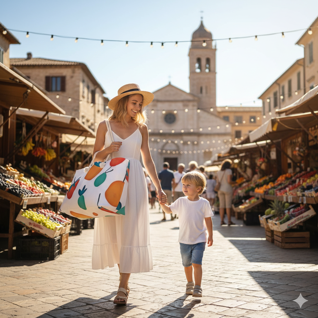 Bright Fruit Pattern Weekender Bag | Strawberries Oranges Cherries, Large Tote Bag - AURABAGS SHOP