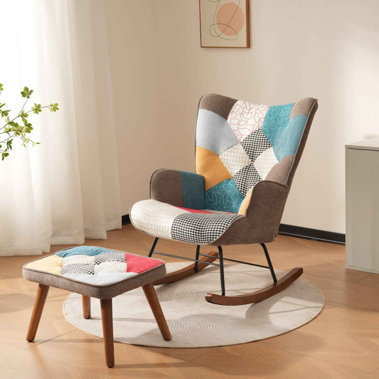 Rocking Chair with Footrest – Comfortable Leisure & Living Room Lounge Chair (Germany Delivery Only)