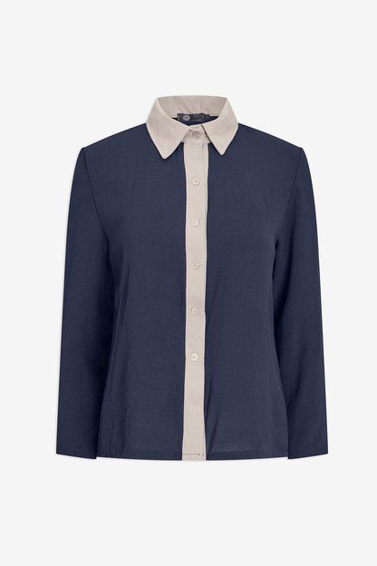 Women's Color-Block Button-Down Shirt