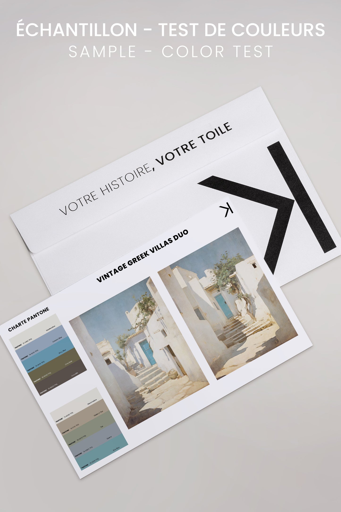 SET VINTAGE GREEK VILLAS (2 stretched canvas artworks)