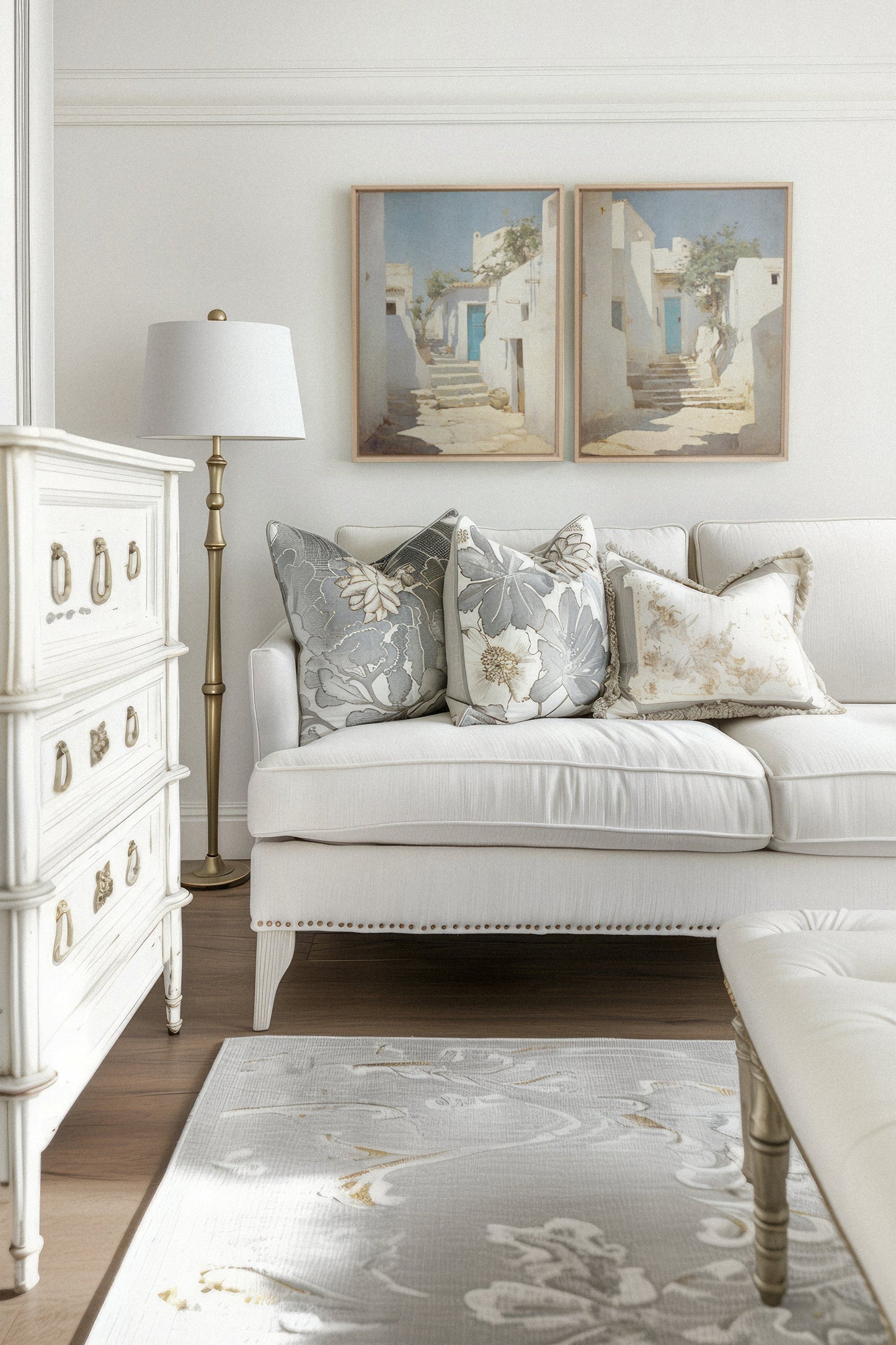 SET VINTAGE GREEK VILLAS (2 stretched canvas artworks)