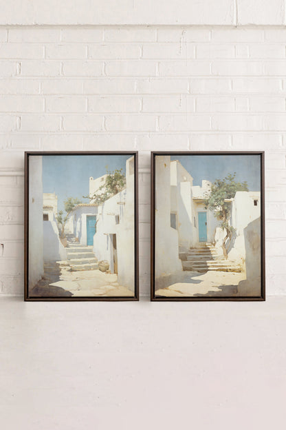 SET VINTAGE GREEK VILLAS (2 stretched canvas artworks)
