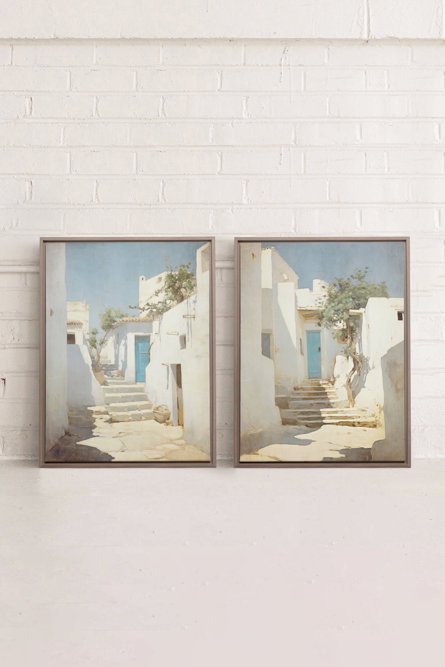 SET VINTAGE GREEK VILLAS (2 stretched canvas artworks)