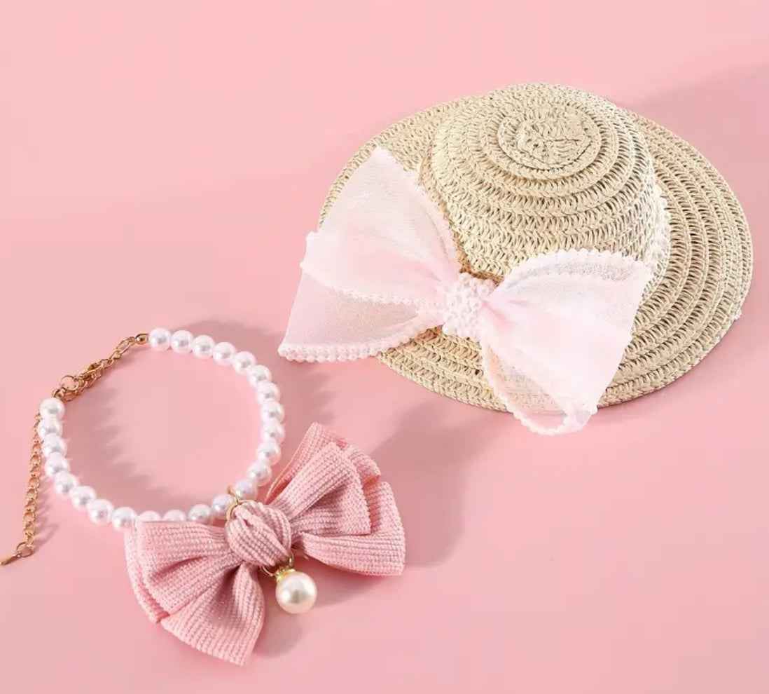 Solange Dog Accessory Set | Necklace and Hat Set
