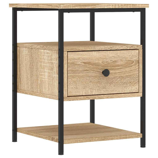 Nightstand with Storage, Sonoma Oak Finish, 40 × 42 × 56 cm – Modern Bedroom Side Table (Germany Delivery Only)