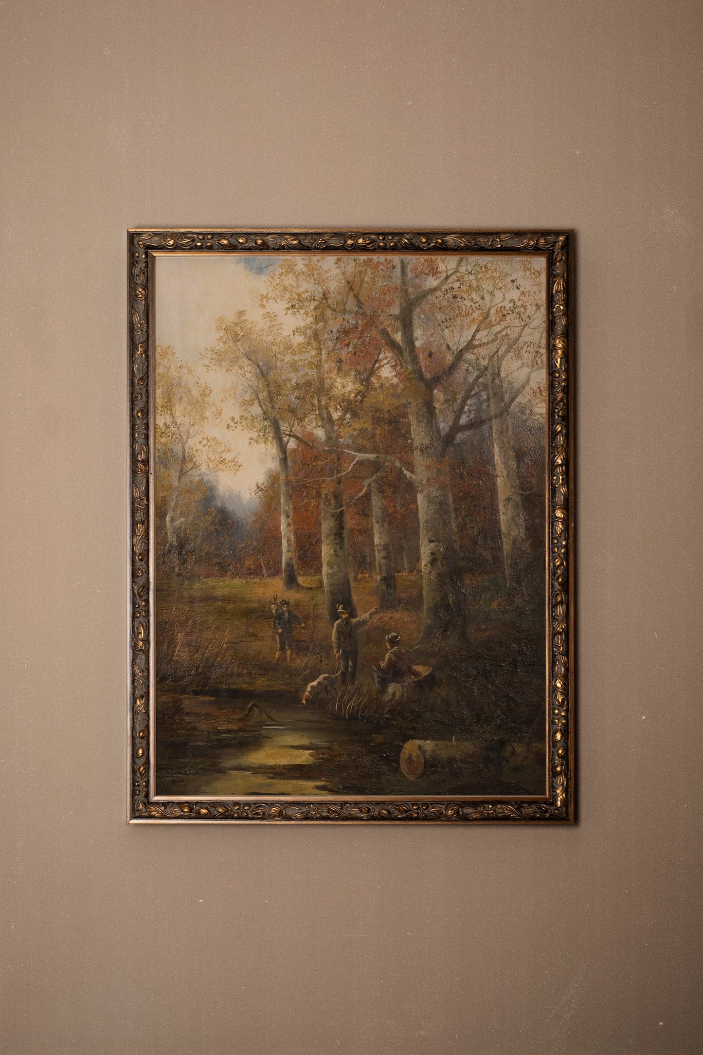 Under the golden trees, bronze vintage frame