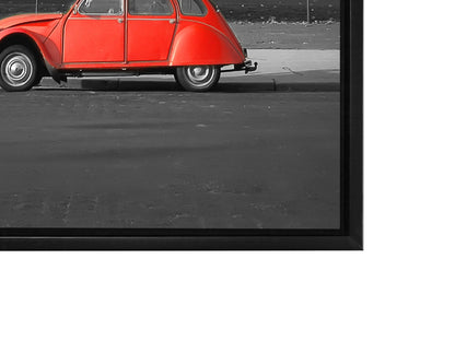 Wandbild Eiffelturm Schwarz, Weiß und Rot-Leinwand Stadtsilhouette