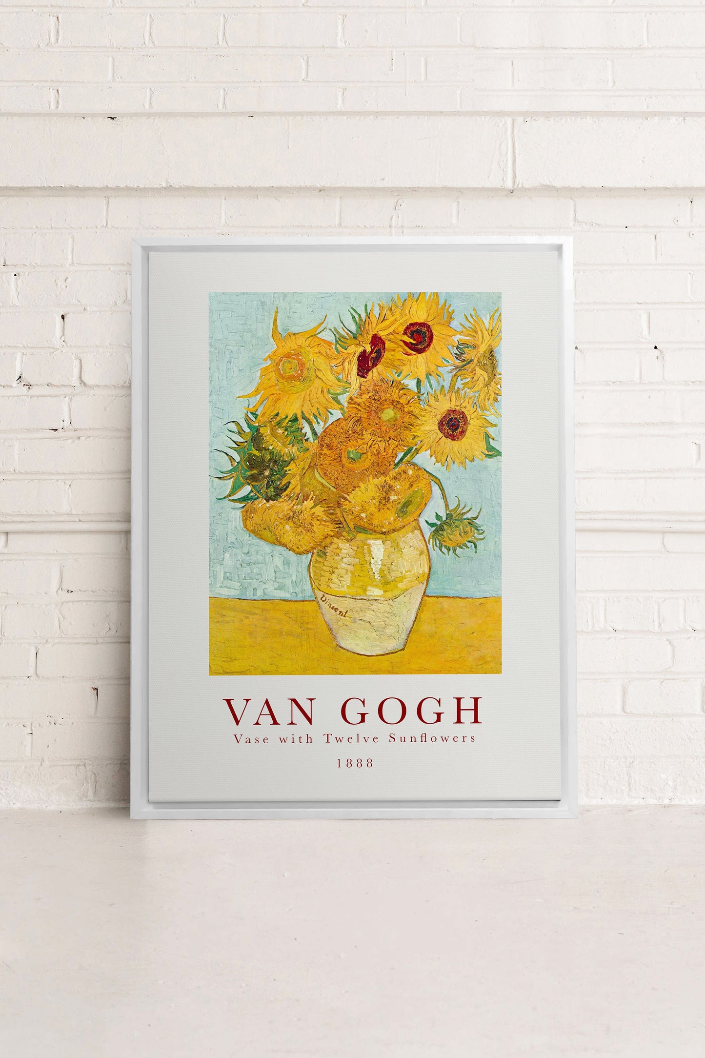 ZWÖLF SONNENBLUMEN, Kunstwerk auf gespannter Leinwand