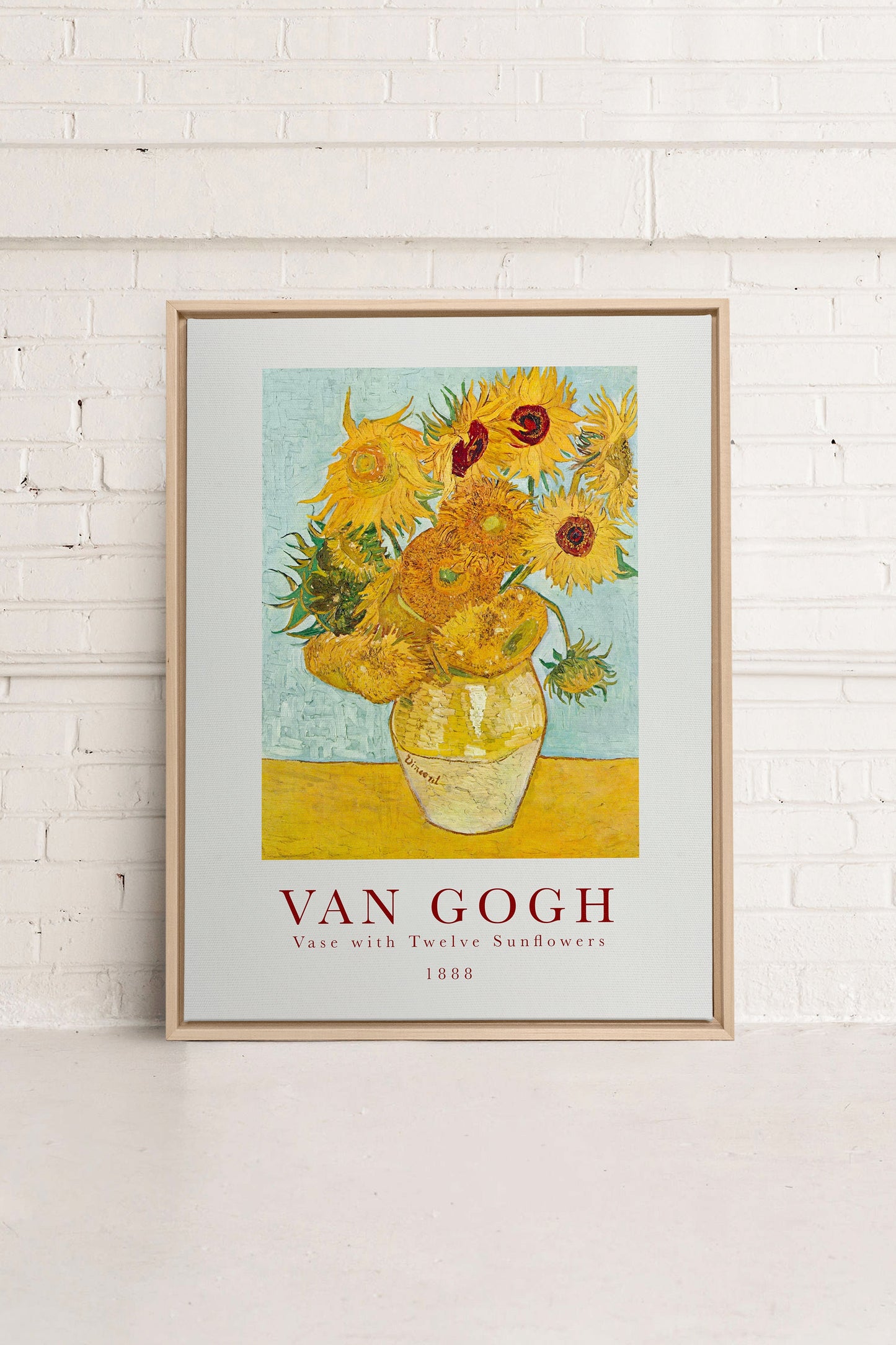 ZWÖLF SONNENBLUMEN, Kunstwerk auf gespannter Leinwand