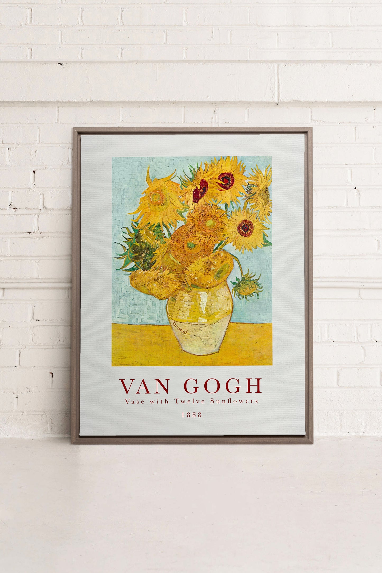 ZWÖLF SONNENBLUMEN, Kunstwerk auf gespannter Leinwand